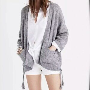 MADEWELL Gray Open Front Cardigan Size Large